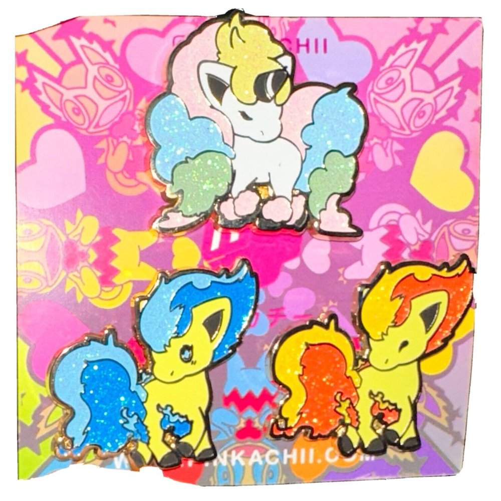 Pinkachii Enamel Sparkling Pins Set Of 3 From Collectors store